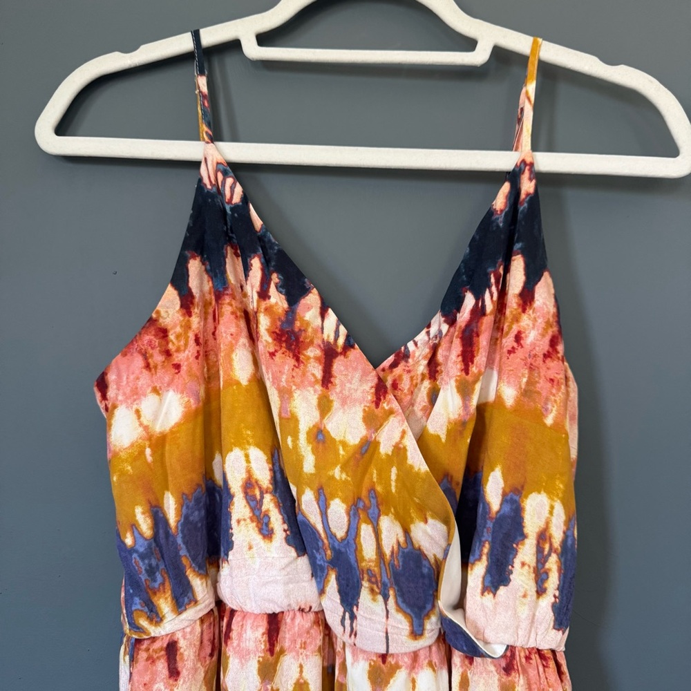 One Clothing Los Angeles Tie-Dye Maxi Dress Size Medium Colorful Bohemian Chic - Picture 4 of 11